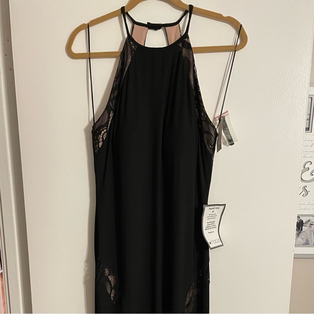 Macy’s Nightway Black Maxi Gown NWT